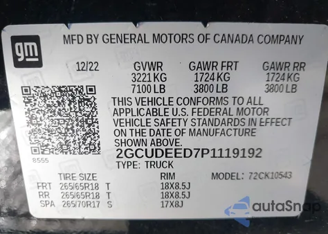 2023 Chevrolet Silverado 1500 4Wd Short Bed Rst from USA, damaged, VIN 2GCUDEED7P1119192